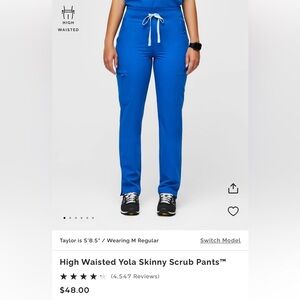 FIGS Royal Blue High Waisted Yola Pants XL